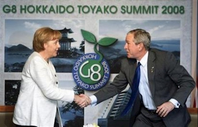 دیدار آنگلا مرکل و جرج بوش