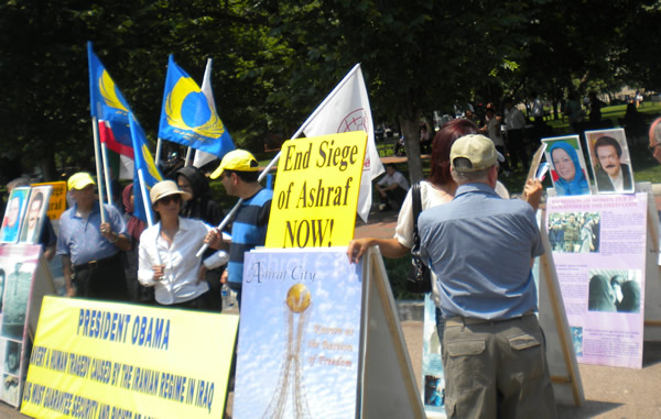 ایرانیان آزاده علیه تشدید محاصره اشرف به اعتراض برخاستند