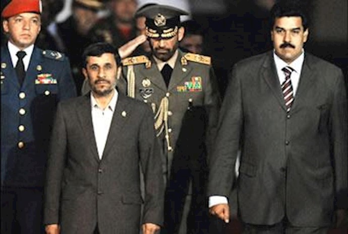 پاسدار احمدی نژاد و نیکولاس مادورو وزیرخارجه ونزوئلا