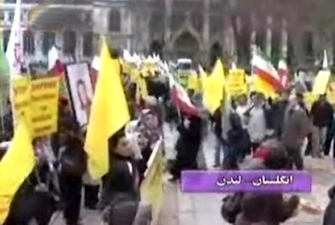 تظاهرات ایرانیان آزاده در لندن  در حمایت از قیام مردم ایران