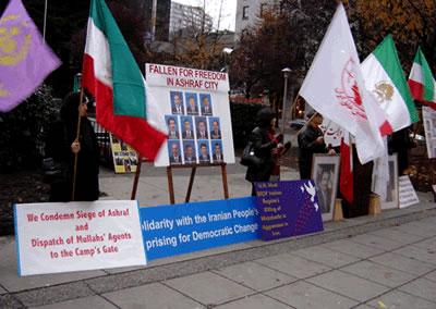 کارزار جهانی دفاع از اشرف ـ تظاهرات هواداران مجاهدین در ونکوور