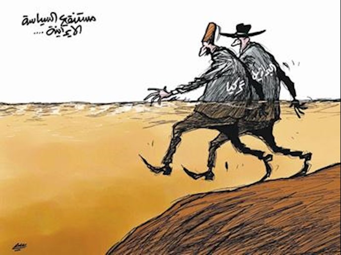 کاریکاتور- غرق شدن در سیاستهای ایران