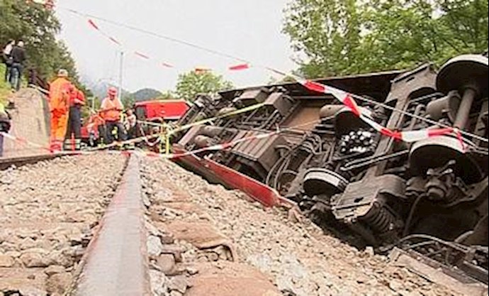 واژگون شدن یک قطار در سوییس