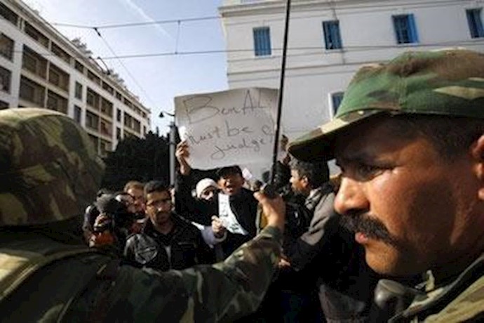 درگیری تظاهرکنندگان با نیروهای امنیتی در ترنس