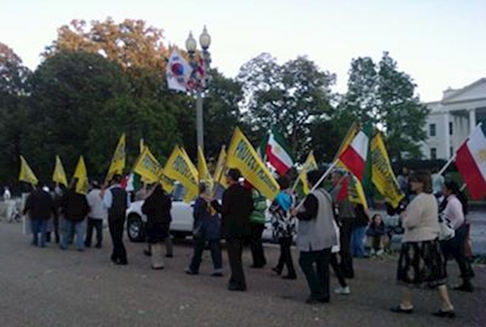 تجمع اعتراضی هواداران مقاومت در مقابل کاخ سفید برای حفاظت از اشرف