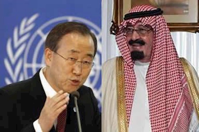 پادشاه عربستان و بان کی مون