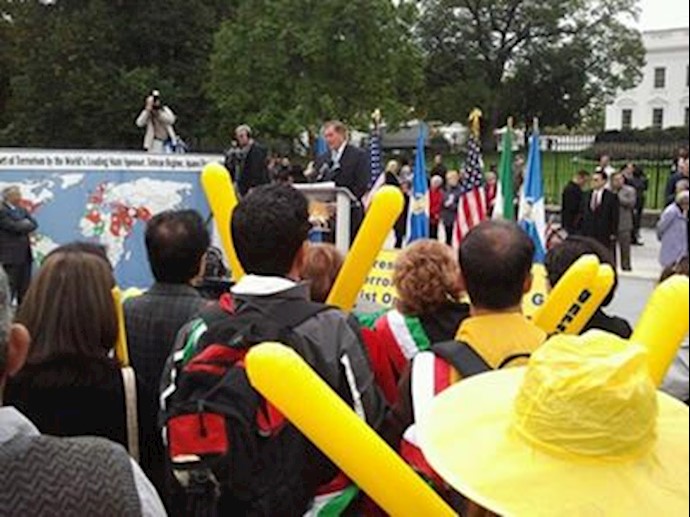 سخنرانی آقای تام  ریج در تظاهرات ایرانیان آزاده جلو کاخ سفید