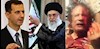 سه دیکتاتور به دنبال یک سرنوشت هستند - قذافی دیکتاتور ساقط شده لیبی و خامنه ای طلسم شکسته و بشار اسد دیکتاتور سوریه