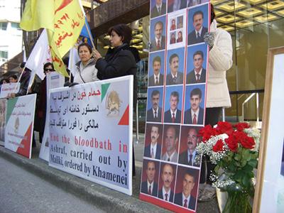 تظاهرات علیه کشتار نیروهای نوری مالکی در اشرف در ونکوور کانادا