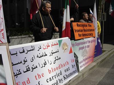 تظاهرات علیه کشتار نیروهای نوری مالکی در اشرف در ونکوور کانادا