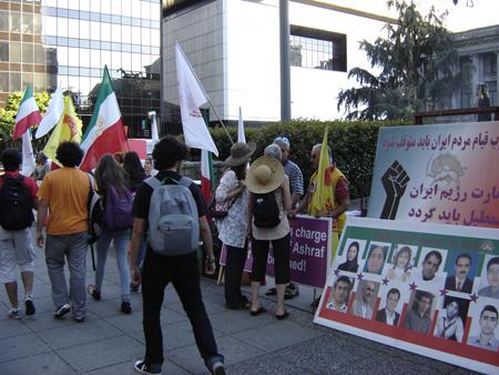 تظاهرات ایرانیان آزاده و شریف درحمایت از اشرف در ونکور کانادا