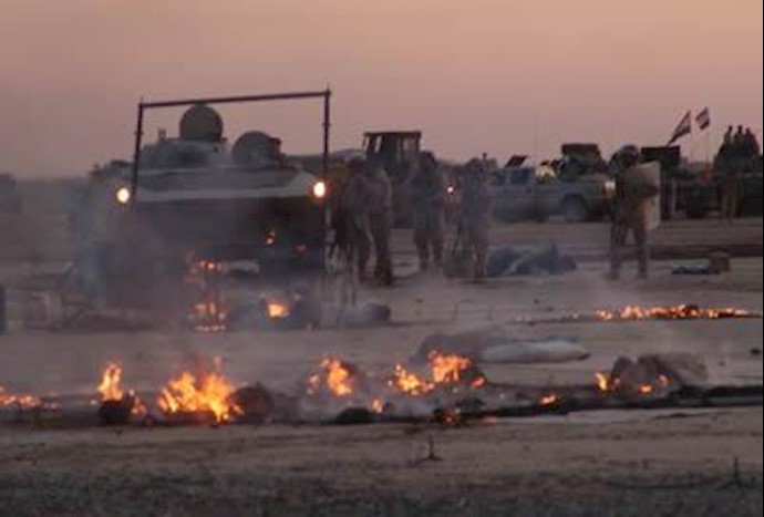 حمله نیروهای مزدور عراقی به ساکنان اشرف با بکارگیری نفربر