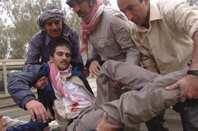 یکی از مجروحان حماسه فروغ اشرف که مورد اصابت گلوله مستقیم قرار گرفت