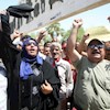 تظاهرکنندگان در میدان تحریر بغداد در روز جمعه