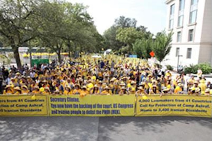 تظاهرات بزرگ ایرانیان آزاده در واشنگتن برای تضمین حفاظت اشرف و خارج کردن نام مجاهدین از لیست تروریستی