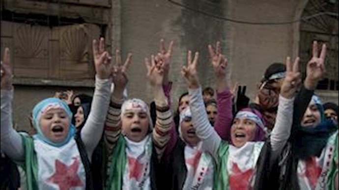 تظاهرات کودکان و زنان در سوریه