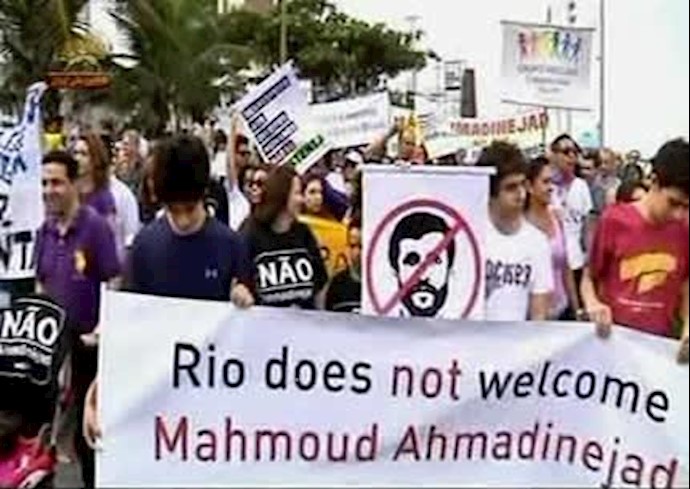 تظاهرات مردم برزیل علیه پاسدار احمدی نژاد