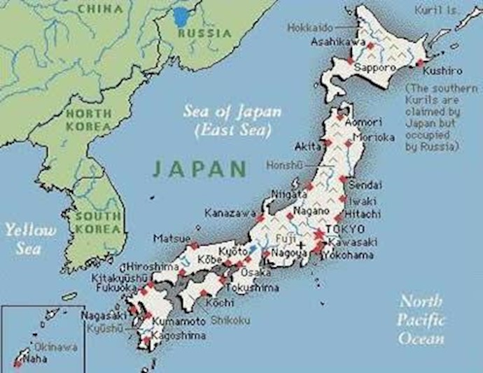 نقشه چین و ژاپن