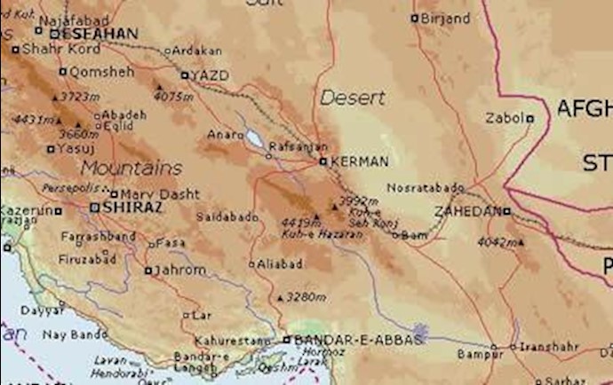 نقشه منطقه کرمان
