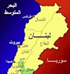 نقشه لبنان و منطقه مرزی با سوریه