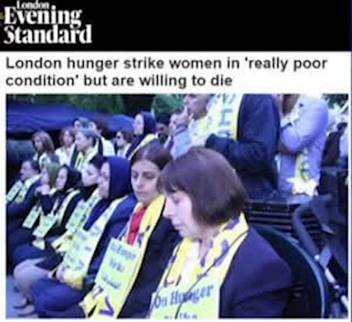 گزارش ایونینگ استاندارد، چاپ لندن از کارزار اعتصاب‌غذا 