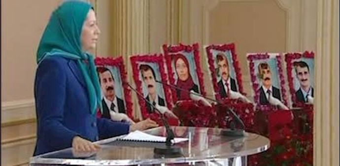 مریم رجوی در مراسم بزرگداشت 6 قهرمان شهید در حمله جنایتکارانه موشکی به لیبرتی