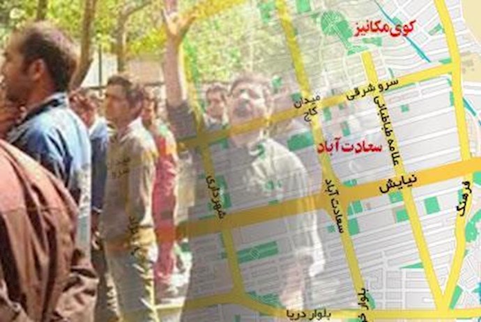 اعتراض کارگران شرکت نفت سپنتا در سعادت آباد تهران