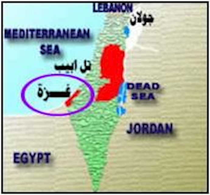 موقعیت غزه در نقشه منطقه