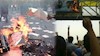 سوزاندن عكس شاه خائن و خلفش خميني و خامنه اي توسط جوانان انقلابي