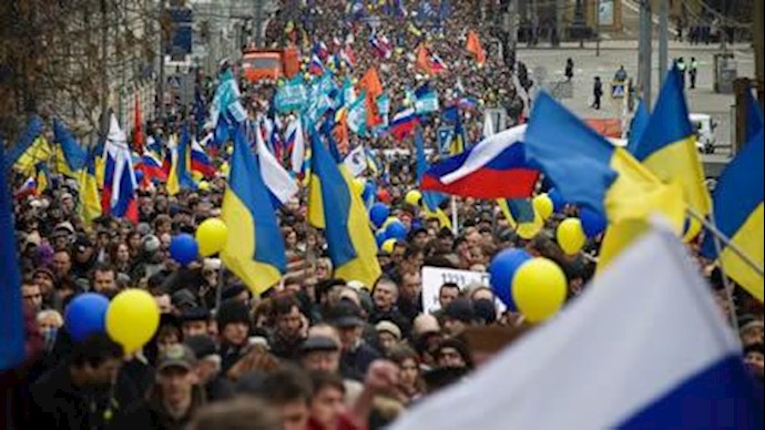 تظاهرات در مسکو علیه دخالت پوتین در اوکراین
