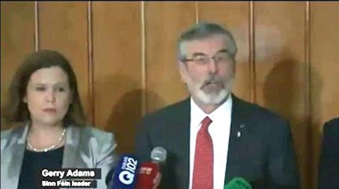 جری آدامز رهبر حزب شین فین ایرلند 