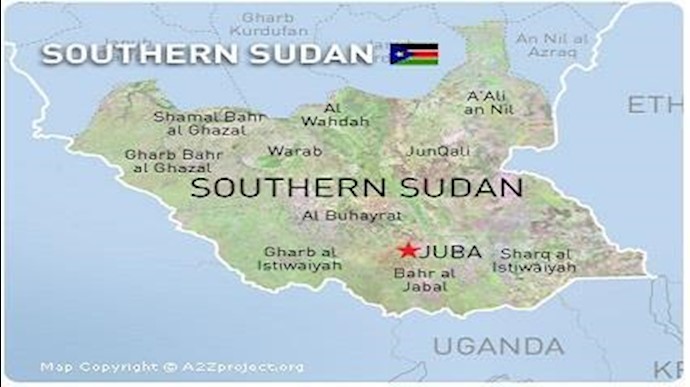 نقشه سودان جنوبی