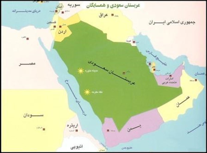 نقشه عربستان سعودی