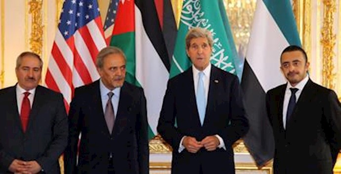دیدار جان کری با وزیران خارجه عربستان، امارات متحده عربی و اردن در پاریس