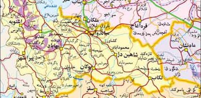 نقشه منطقه کردستان - مهاباد