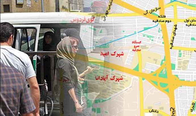 مترو صادقیه تهران - بازداشت زنان به بهانه آخوند ساخته بدحجابی