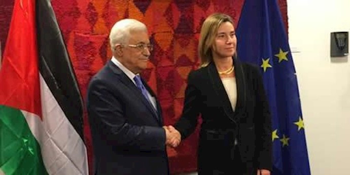 فدریکا موگرینی، مسئول سیاست خارجی اتحادیه اروپا و محمود عباس