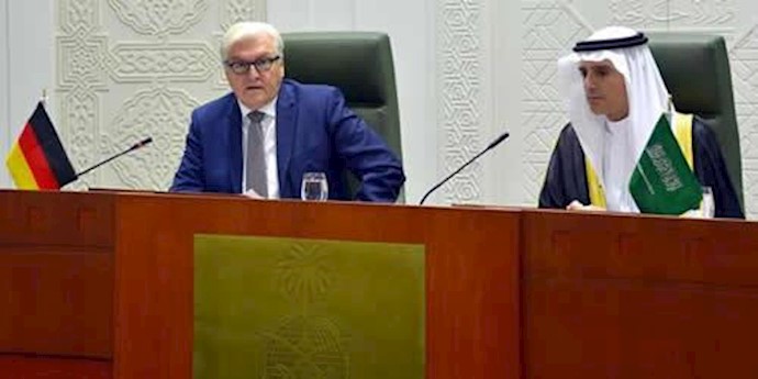 کنفرانس مشترک مطبوعاتی عادل الجبیر وزیر خارجه عربستان سعودی با والتر اشتاین مایر وزیر خارجه آلمان در ریاض 