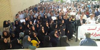 تجمع اعتراضی معلمان  در کرمانشاه