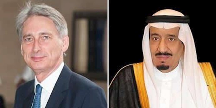 ملک سلمان پادشاه عربستان و فلیپ هاموند وزیر خارجه انگلستان