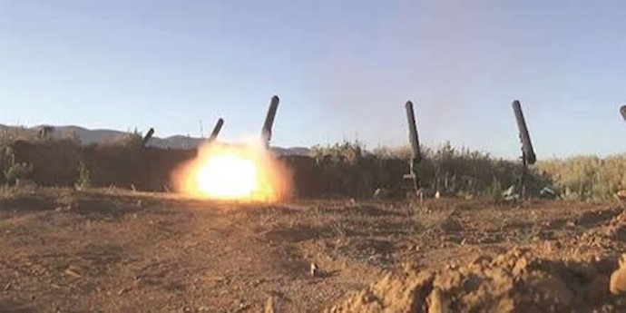 موشک باران مواضع نیروهای بشار اسد و شبه نظامیان رژیم ایران در سوریه توسط رزمندگان سوریه  