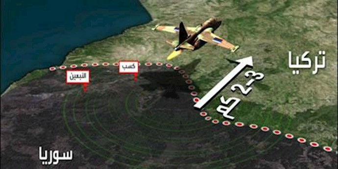 نقشه نفوذ هواپیمای روسی در آسمان ترکیه