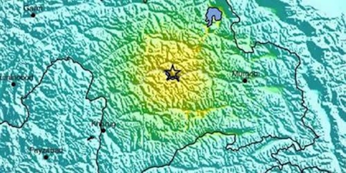 زمین لرزه‌ای به شدت ۷.۲ درجه ریشتر کوهستان پامیر واقع در شرق تاجیکستان