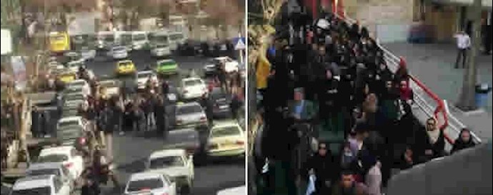 تجمع اعتراضی حامیان زندانی سیاسی محمدعلی طاهری در خیابان معلم تهران