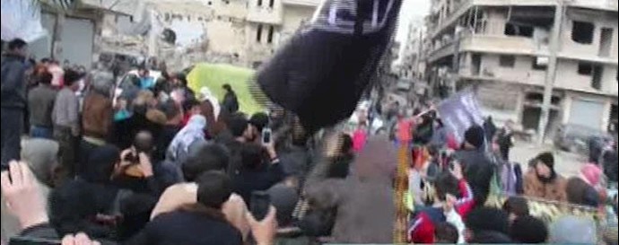 تظاهرات  مردم سوریه برای قدردانی از رزمندگان جنوب