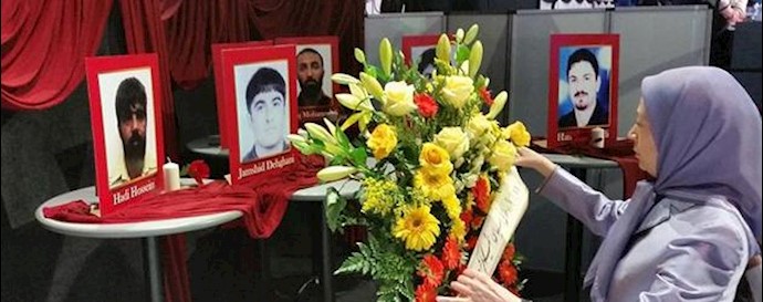 ادای احترام خانم مریم رجوی به 6شهید قهرمان کرد