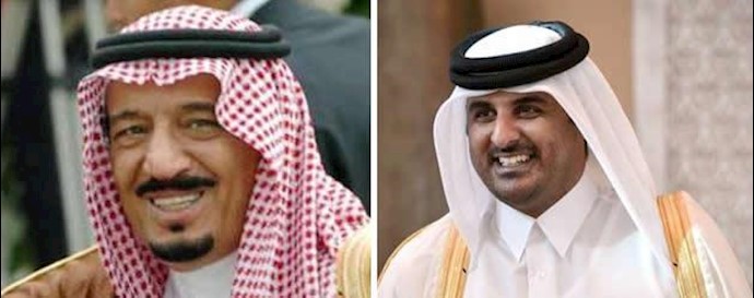 شیخ تمیم آل ثانی امیر قطر - ملک سلمان پادشاه عربستان 