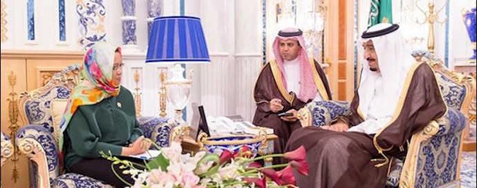 دیدار ملک سلمان پادشاه عربستان با وزیر خارجه اندونزی