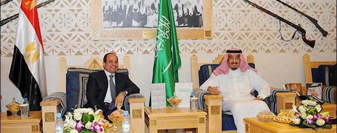 دیدار عبدالفتاح السیسی رئیس جمهور مصر با ملک سلمان  پادشاه  عربستان 