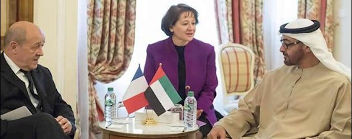 ملاقات ولیعهد امارات متحده با وزیر دفاع فرانسه